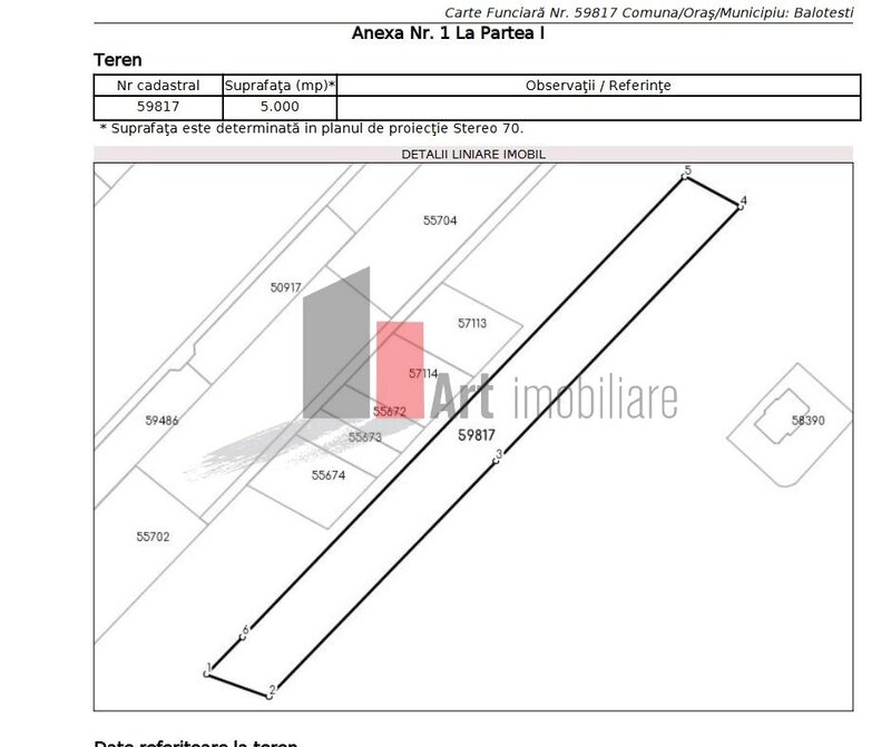 Balotesti, Dumbraveni, str. Erou Voicu Nicolae, 5.000 mp la 25 euro mp